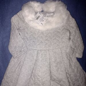 Janie and Jack Holiday Dress Girls Fur Pleated